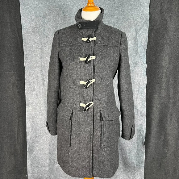 Banana Republic Jackets & Blazers - Banana Republic M Vintage Wool Blend Peacoat Jacket Mandarin Collar Toggles